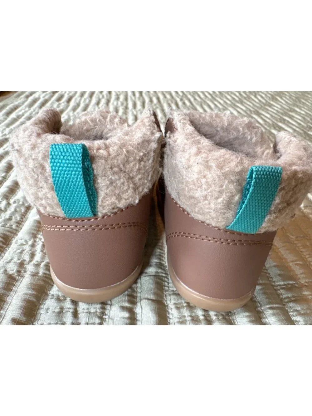 4.5 Child Ten Little First Walker Furry High Top Chestnut Brown